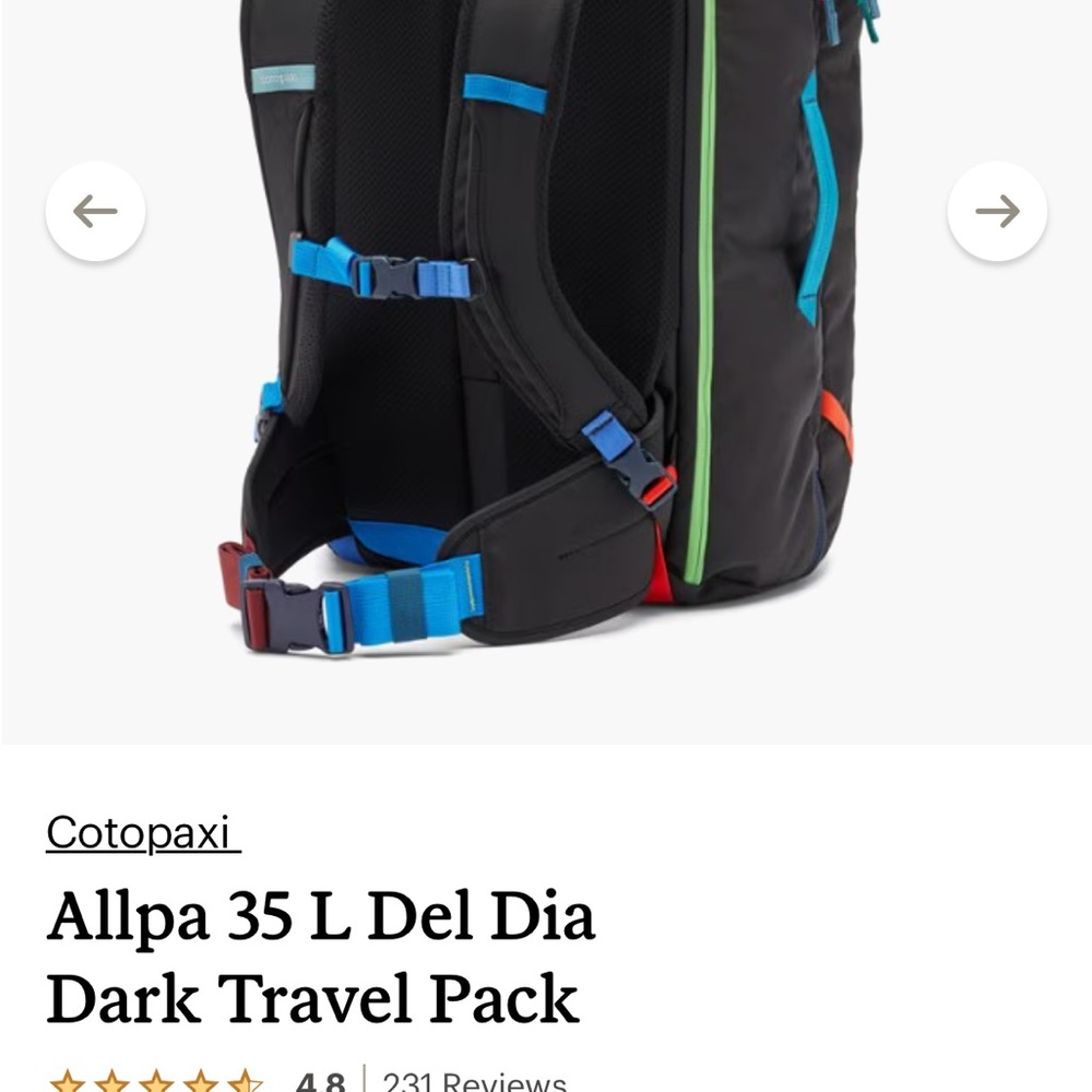 Cotopaxi Allpa 35L Del Dia Backpack - Black, Blue, Red etc